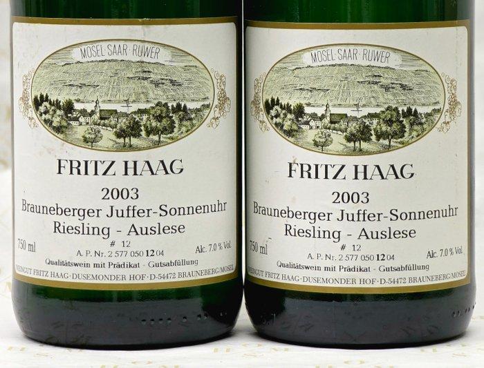 2003 Fritz Haag, Brauneberger Juffer-Sonnenuhr Riesling, Verzamelen, Wijnen