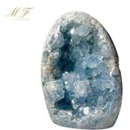 Premium - Géode Célestine Geode - Hoogte: 140 mm - Breedte:, Collections, Minéraux & Fossiles