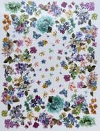 Katoenen tafellaken voor 12 personen met hortensia en