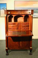 Secrétaire à abattant - Mahonie - Empire mahonie secretaire, Antiek en Kunst