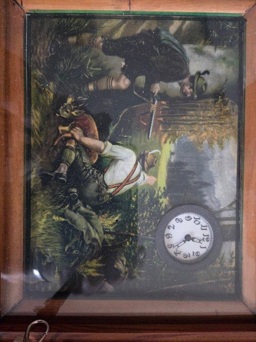 Zwarte Woud pendule, Schilderij klok, Junghans (3) - -, Antiek en Kunst, Antiek | Klokken