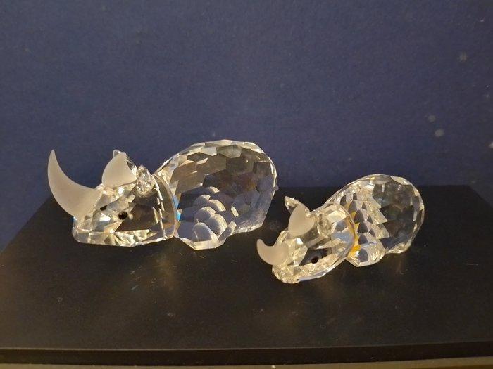 Swarovski - Beeldje - Neushoorn groot en klein - Box +, Antiek en Kunst, Curiosa en Brocante