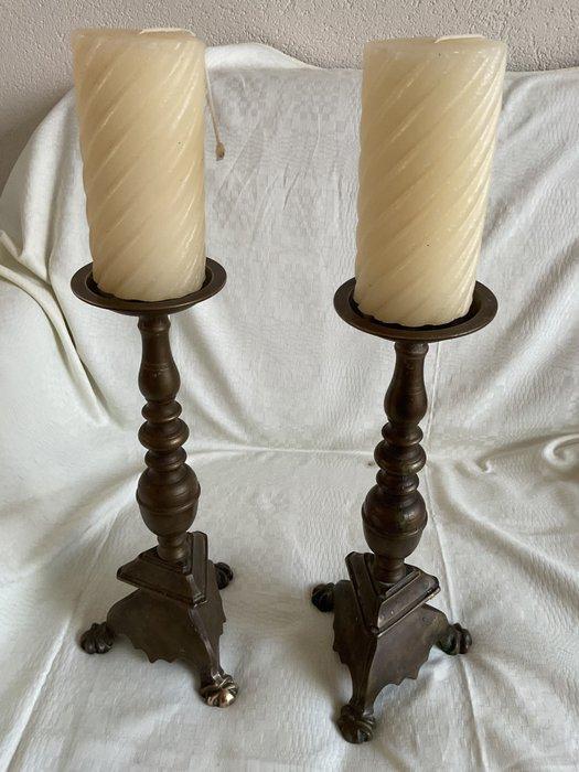 Kandelaar Stel antieke pricket pen kandelaars (zgn., Antiek en Kunst, Kunst | Niet-Westerse kunst