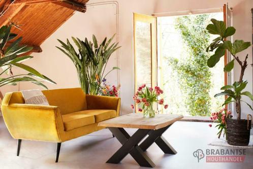 Eiken eettafel | boomstamtafel | NIEUW Visgraattafels, Huis en Inrichting, Tafels | Eettafels, 150 tot 200 cm, 200 cm of meer