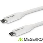 StarTech.com USB-C naar USB-C kabel met 5A/100W PD M/M wit, Computers en Software, Nieuw, Verzenden