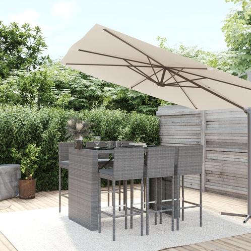 vidaXL Ensemble de bar de jardin 7 pcs avec coussins, Jardin & Terrasse, Ensembles de jardin, Neuf, Envoi