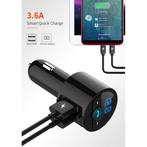 3.6A Dual USB Autolader met Bluetooth Transmitter -, Télécoms, Téléphonie mobile | Accessoires & Pièces, Verzenden