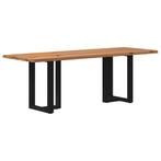 vidaXL Eettafel rechthoekig 220x80x74 cm massief eikenhout, Huis en Inrichting, Tafels | Eettafels, Verzenden, Nieuw