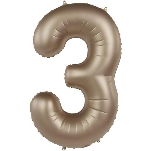 3 Jaar Cijfer Ballon Goud 86cm, Hobby en Vrije tijd, Feestartikelen, Nieuw, Verzenden