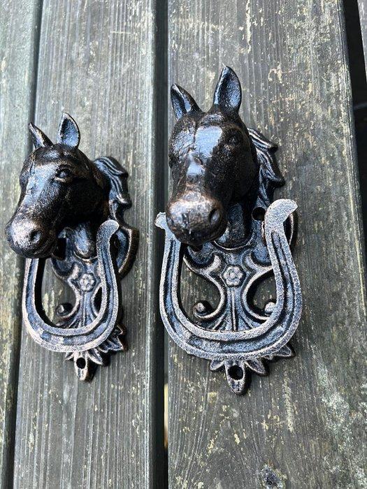 Deurklopper (2) - 2 Horse door knockers - recent - 2 paarden, Antiek en Kunst, Curiosa en Brocante