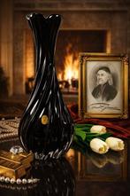 Egermann - Vaas - Kristal - Zwarte Kristal Vaas, Antiek en Kunst