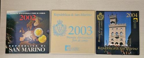 San Marino. Year Set (BU) 2002/2004 (3 sets)  (Zonder, Postzegels en Munten, Munten | Europa | Euromunten