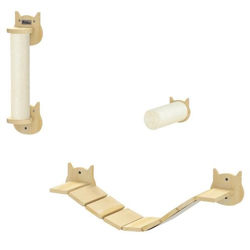 Klimrek - Stevig - Wandgemonteerd - Bruin, Dieren en Toebehoren, Katten-accessoires, Nieuw, Ophalen of Verzenden