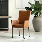 Leren eetkamerstoel Deal met armleuning - Granada Savannah, Bruin, Nieuw, Leer, Ophalen of Verzenden