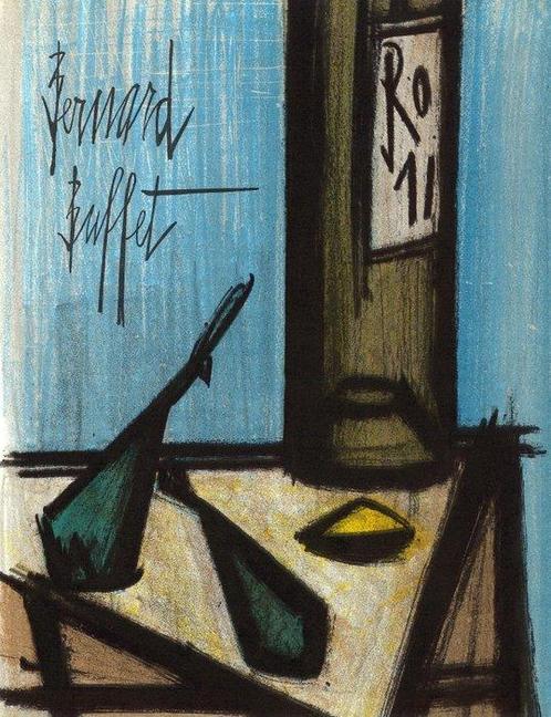 Bernard Buffet (1928-1999) - Nature morte à la bouteille, Antiek en Kunst, Antiek | Overige Antiek