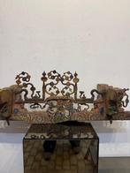 Paneel - Hout, Smeedijzer - Siciliaanse karretje-sleutel, Antiek en Kunst