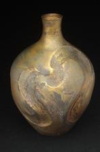 Vase - Bronze, Très beau cabin Ryubun, signé. - Japon