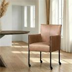 Leren eetkamerstoel More - Vintage Taupe (taupe/bruin) -, Nieuw, Leer, Ophalen of Verzenden, Bruin