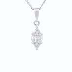 Ketting met hanger - 18 karaat Witgoud -  0.51ct. tw., Handtassen en Accessoires