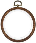 Brocante houten borduurring rond met stelschroef 7,5 cm per, Hobby en Vrije tijd, Nieuw