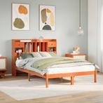 vidaXL Bed met boekenkast zonder matras grenenhout wasbruin, Huis en Inrichting, Slaapkamer | Bedden, Verzenden, Nieuw
