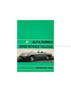1975 ALFA ROMEO SPIDER 2000 VELOCE INSTRUCTIEBOEKJE ENGELS, Autos : Divers, Modes d'emploi & Notices d'utilisation