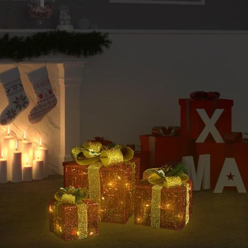 vidaXL Boîtes-cadeaux de Noël décoratives 3 pcs, Divers, Noël, Neuf, Envoi