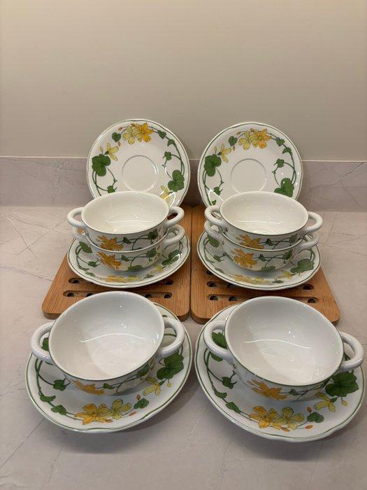 Villeroy & Boch - Soepkom (6) - Geranium - vitro porselein -, Antiek en Kunst, Antiek | Meubels | Tafels