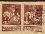 België 1910 - Postkaart met mengfrankering o.a. vignet, Postzegels en Munten, Postzegels | Europa | België, Gestempeld