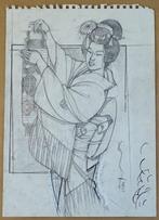 Michetz, Marc - 1 Original drawing - Geisha à la lanterne