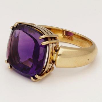 Ring - 18 karaat Geel goud Amethist