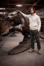 Beeld, Monumentale bronzen tijger – levensgroot – 295 cm –