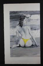 Janusz Haka (1951) - Bagnanti Giallo con Glitter Dittico (A), Antiek en Kunst