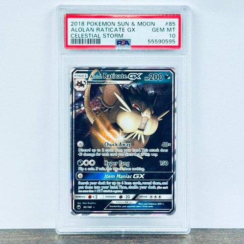 Pokémon Graded card - Alolan Raticate 85 - Pokémon - PSA 10, Hobby en Vrije tijd, Verzamelkaartspellen | Pokémon