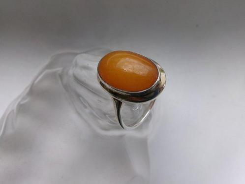Zilver, Boterkoek Amber - Ring - Art Deco, Antiek en Kunst, Kunst | Designobjecten