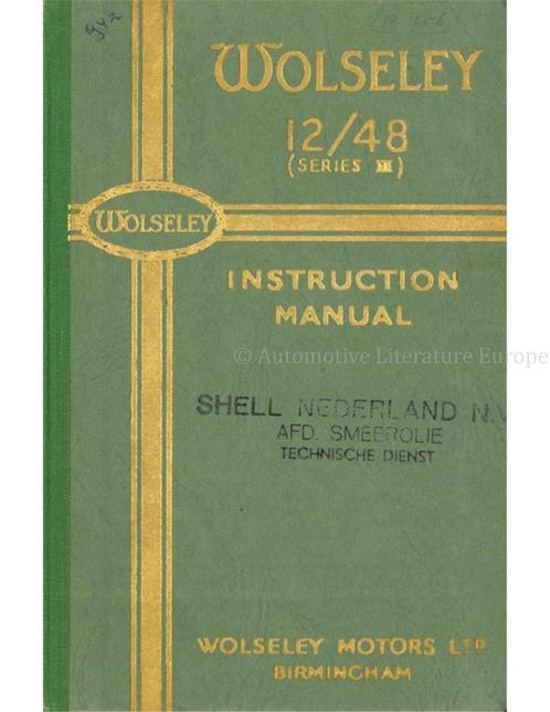 1946 WOLSELEY 12 48 INSTRUCTIEBOEKJE ENGELS, Auto diversen, Handleidingen en Instructieboekjes, Ophalen of Verzenden