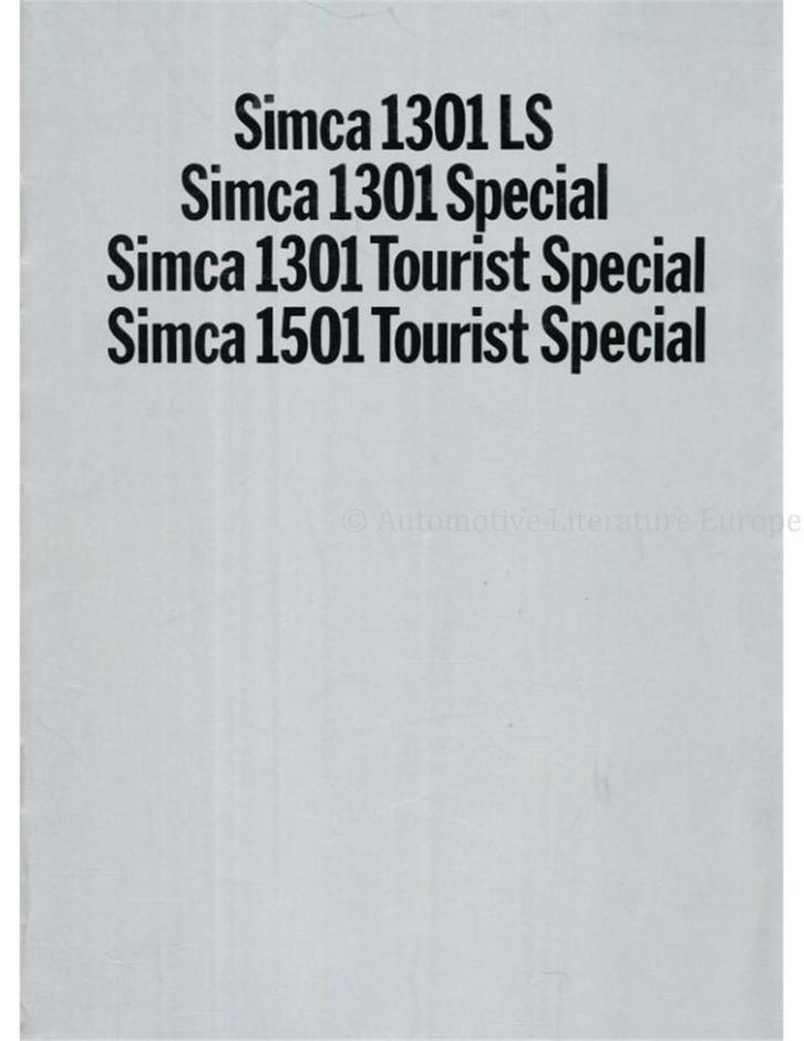 1970 SIMCA 1301 | 1501 BROCHURE NEDERLANDS, Livres, Autos | Brochures & Magazines