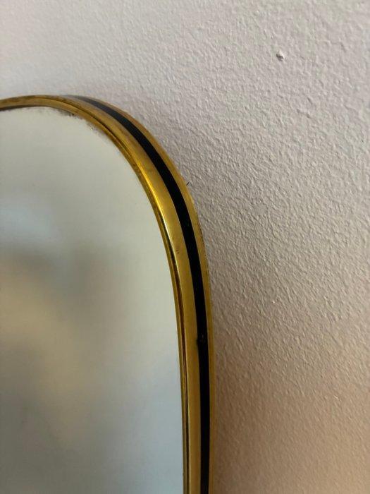 Wandspiegel - Glas, Hout - asymmetrische spiegel, Antiquités & Art, Art | Objets design