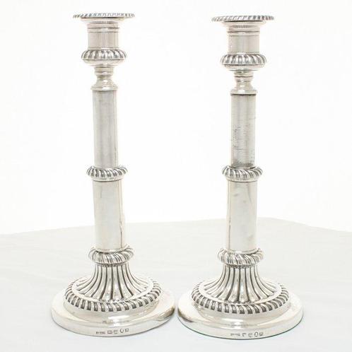 John Roberts & Co - Kaarsenhouder (2) - .925 zilver -, Antiek en Kunst, Antiek | Zilver en Goud