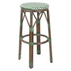 Barkrukken | Rotan/Aluminium | Groen | Houtlook Frame |, Verzenden, Nieuw in verpakking