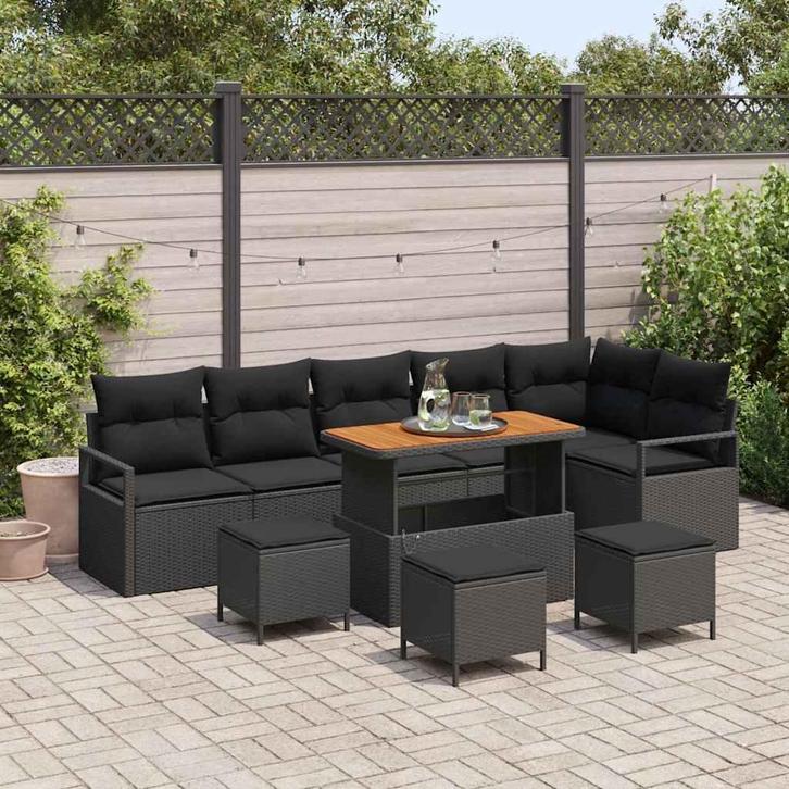 vidaXL Tuinbank Set met kussen met opslag met kussen 10 pcs, Tuin en Terras, Tuinsets en Loungesets, Nieuw, Verzenden
