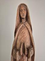 Figuur - Houtsnijwek Mariabeeld - Handgemaakt - 49 cm - Hout, Antiek en Kunst