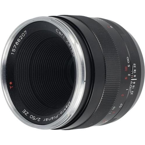 Carl Zeiss 50mm F/2 Makro Planar T* ZE Canon occasion, Audio, Tv en Foto, Foto | Lenzen en Objectieven, Zo goed als nieuw, Verzenden