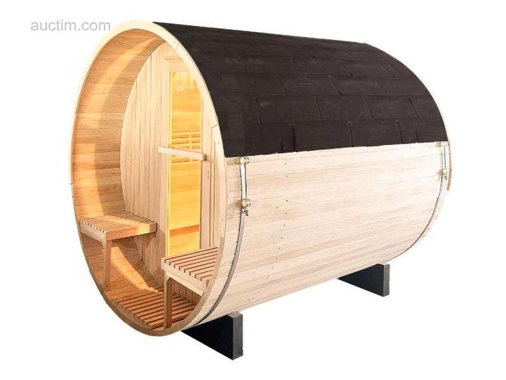 Barrelsauna rond - 200x240 cm - met kachel, Sport en Fitness, Gezondheidsproducten en Wellness, Ophalen