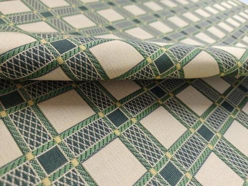 Elegante Jacquard hoge grammatuur Groen, Beige, Mosterd -, Antiek en Kunst, Antiek | Tapijten, Tafelkleden en Textiel