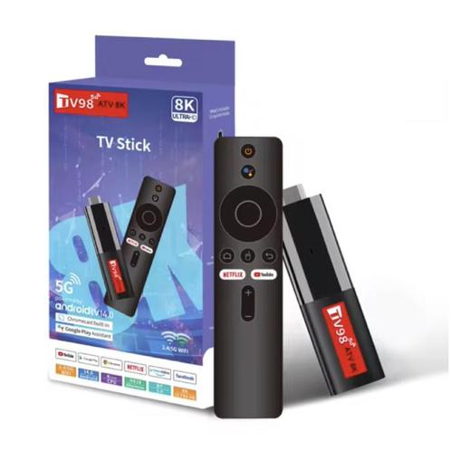 TV98 Android TV Stick - 6K HDMI Cast Receiver WiFi 6 - 2 GB, Audio, Tv en Foto, Televisie-accessoires, Nieuw, Verzenden