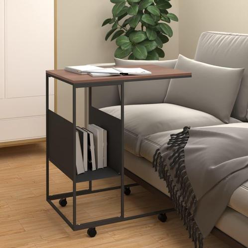 vidaXL Bijzettafel met wieltjes 55x36x63,5 cm bewerkt hout, Huis en Inrichting, Tafels | Salontafels, Nieuw, Verzenden