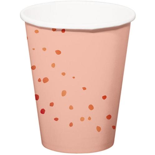 Happy Birthday Bekers Pastel Roze 350ml 8st, Hobby en Vrije tijd, Feestartikelen, Nieuw, Verzenden