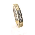 Gouden zigzag schakel armband | 19 cm (vintage) (vintage), Handtassen en Accessoires, Armbanden, Ophalen of Verzenden, Gebruikt