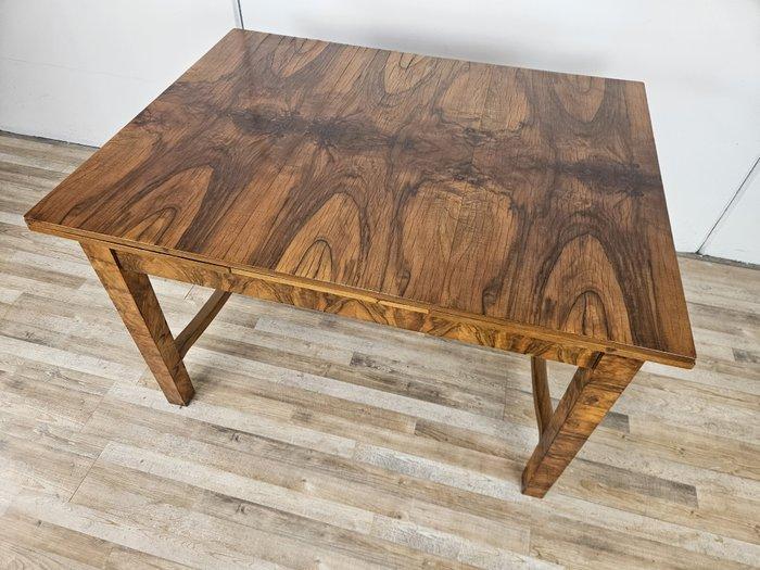Eettafel - Uitklapbare Art Deco-tafel in olijfhoutburl -, Antiek en Kunst, Kunst | Designobjecten